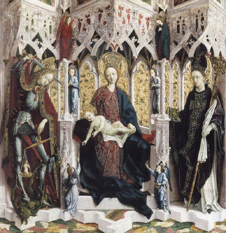 PACHER, Michael The Virgin and Child Enthroned with Angels and Saints